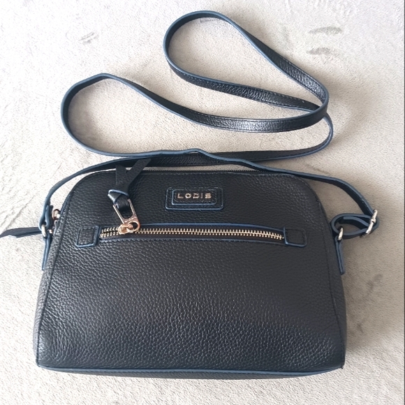 Lodis black leather crossbody bag - Picture 1 of 9